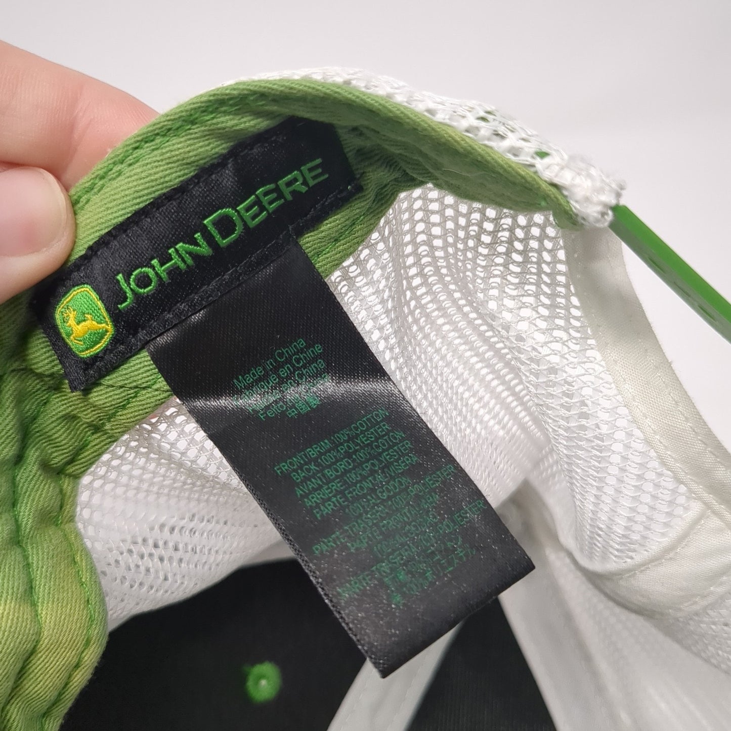 John Deere Snapback Trucker Hat Green One Size Adjustable Embroidered Mesh Back