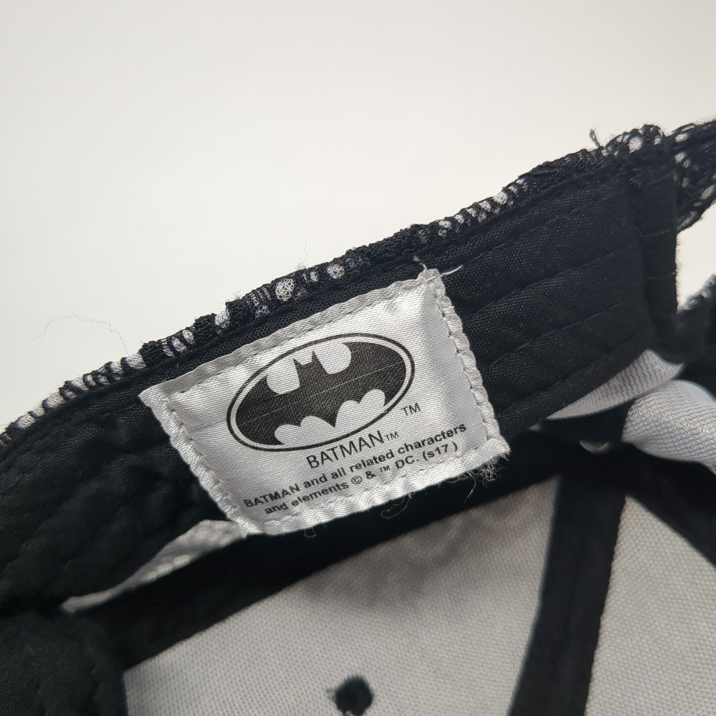 Batman Logo Patch Slideback Hat Black One Size Adjustable DC Comics