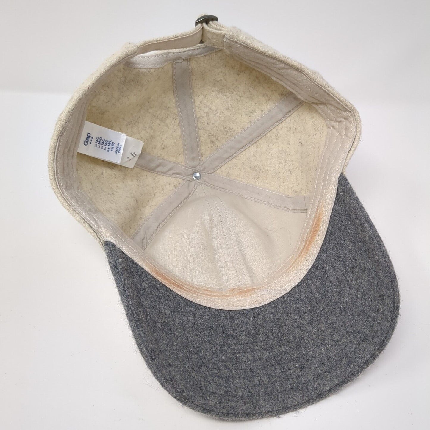 Gap Slideback Hat Multi M/L Adjustable Colorblock Wool Blend 6 Panel