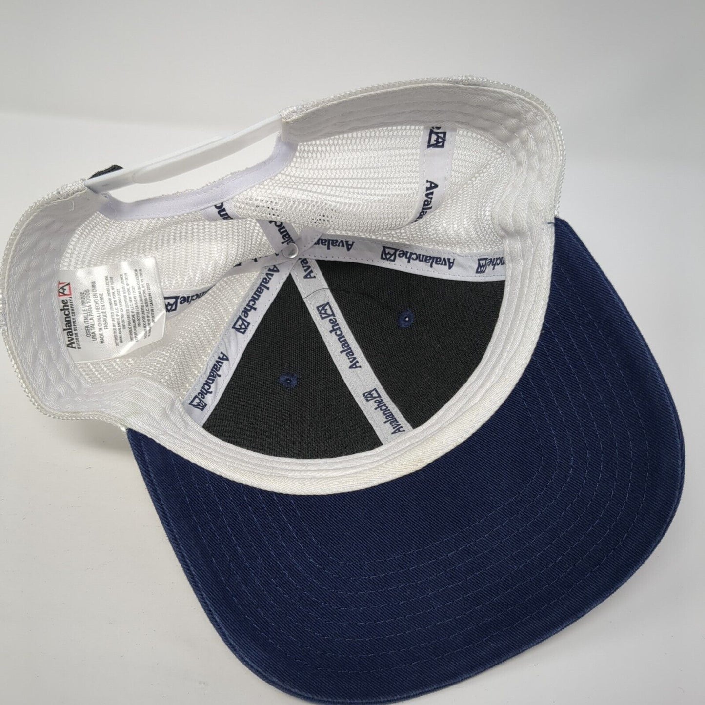 Avalanche Snapback Mesh Back Trucker Hat Blue One Size Adjustable