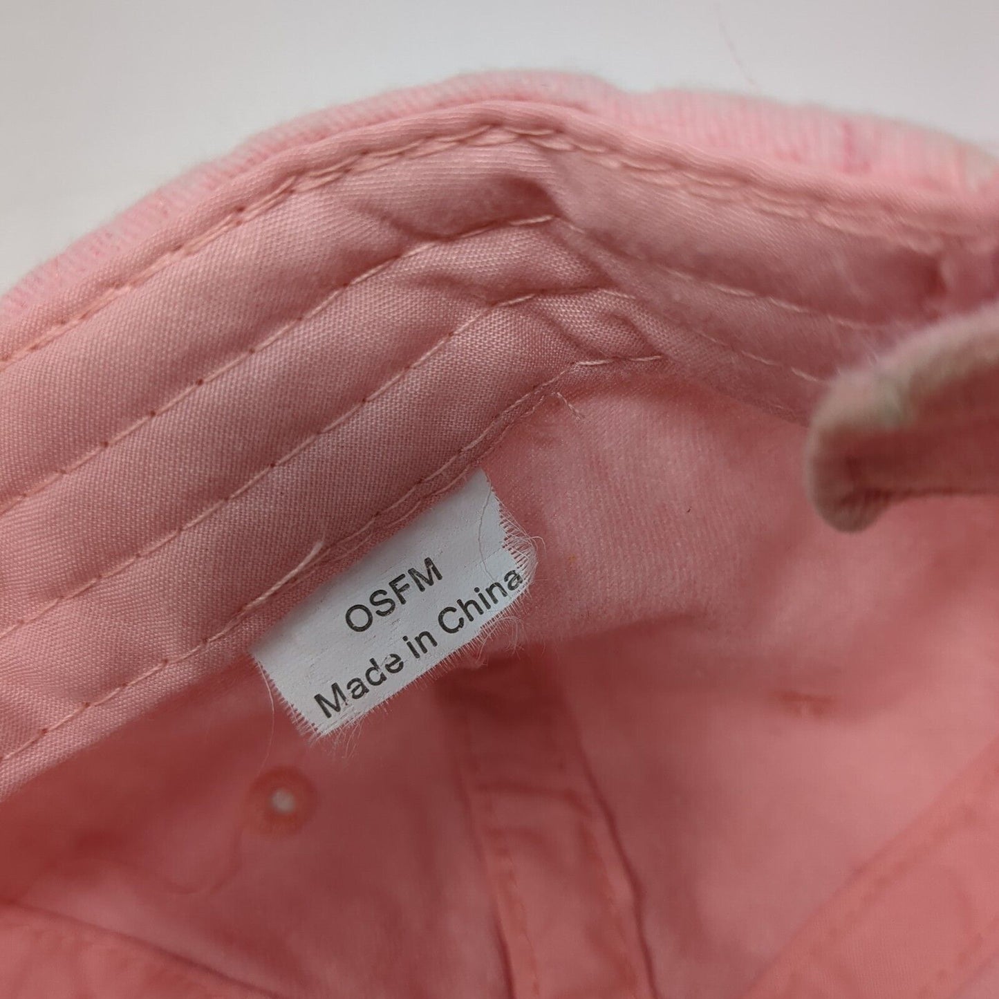 Unbranded Strapback Hat Pink One Size Adjustable Vented Holes 6 Panel Blank