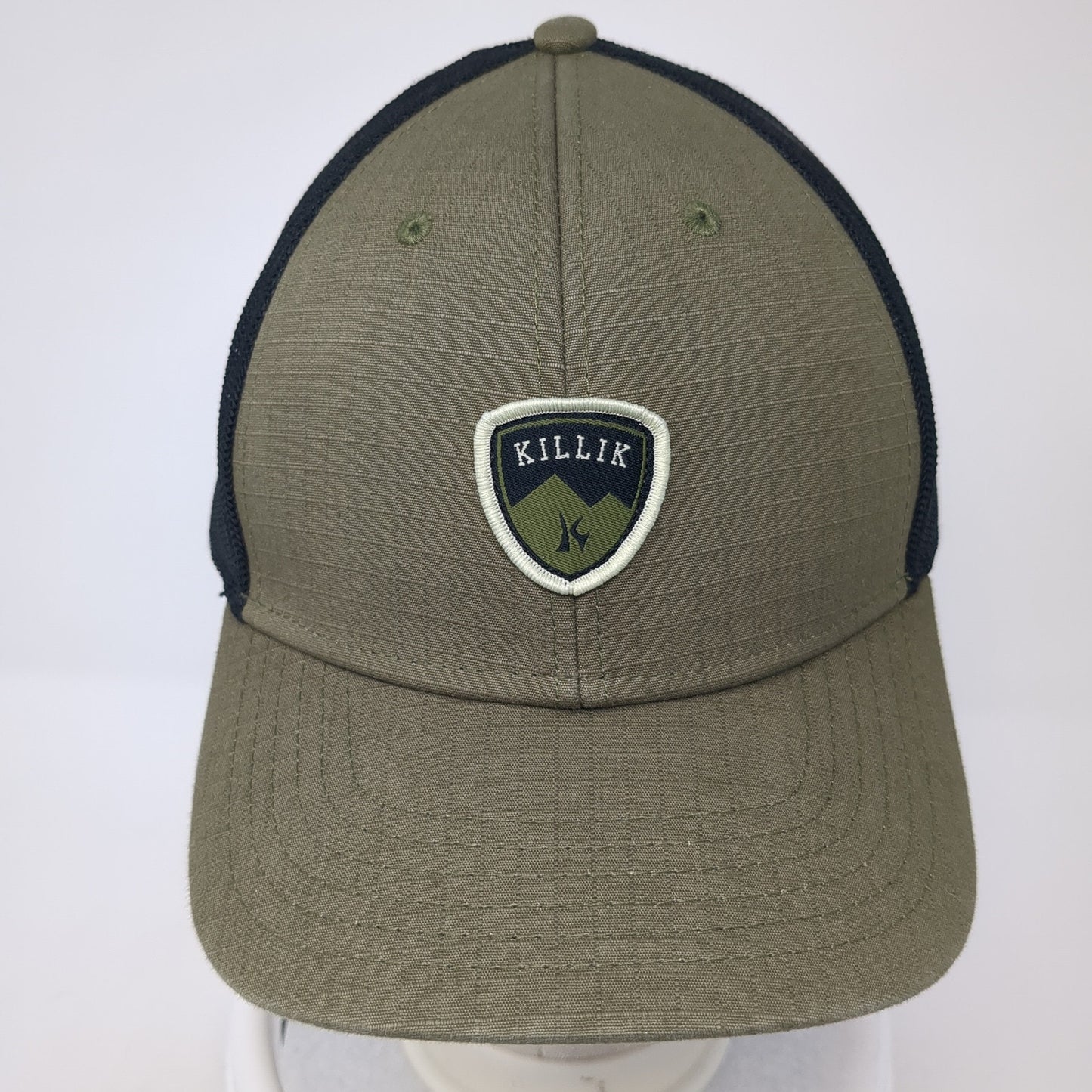 Killik Fitted Trucker Hat Green XL Mesh Back Colorblock Outdoor Cap