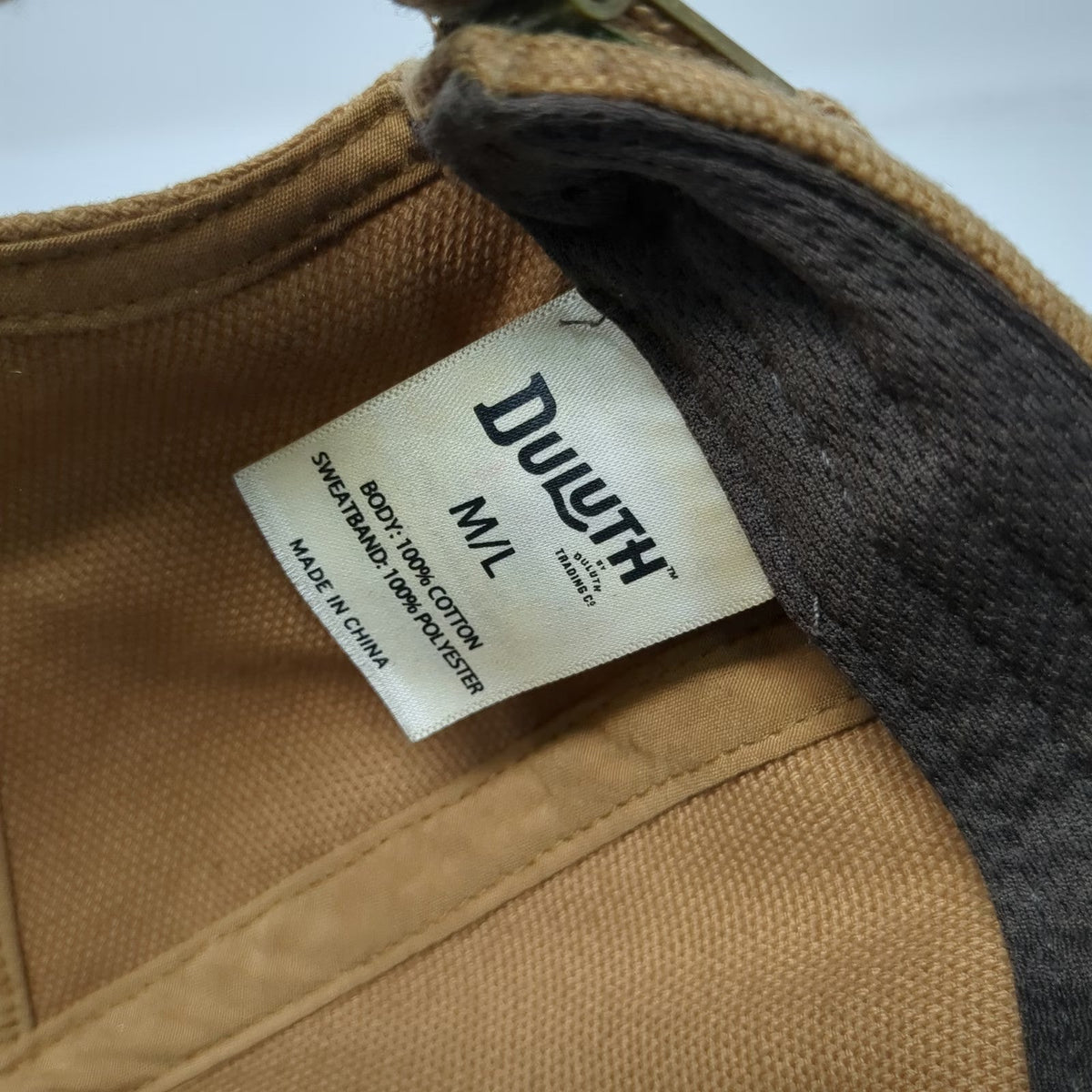 Duluth Trading Co Baseball Cap Brown L Slideback Cotton Logo Patch Hat Canvas