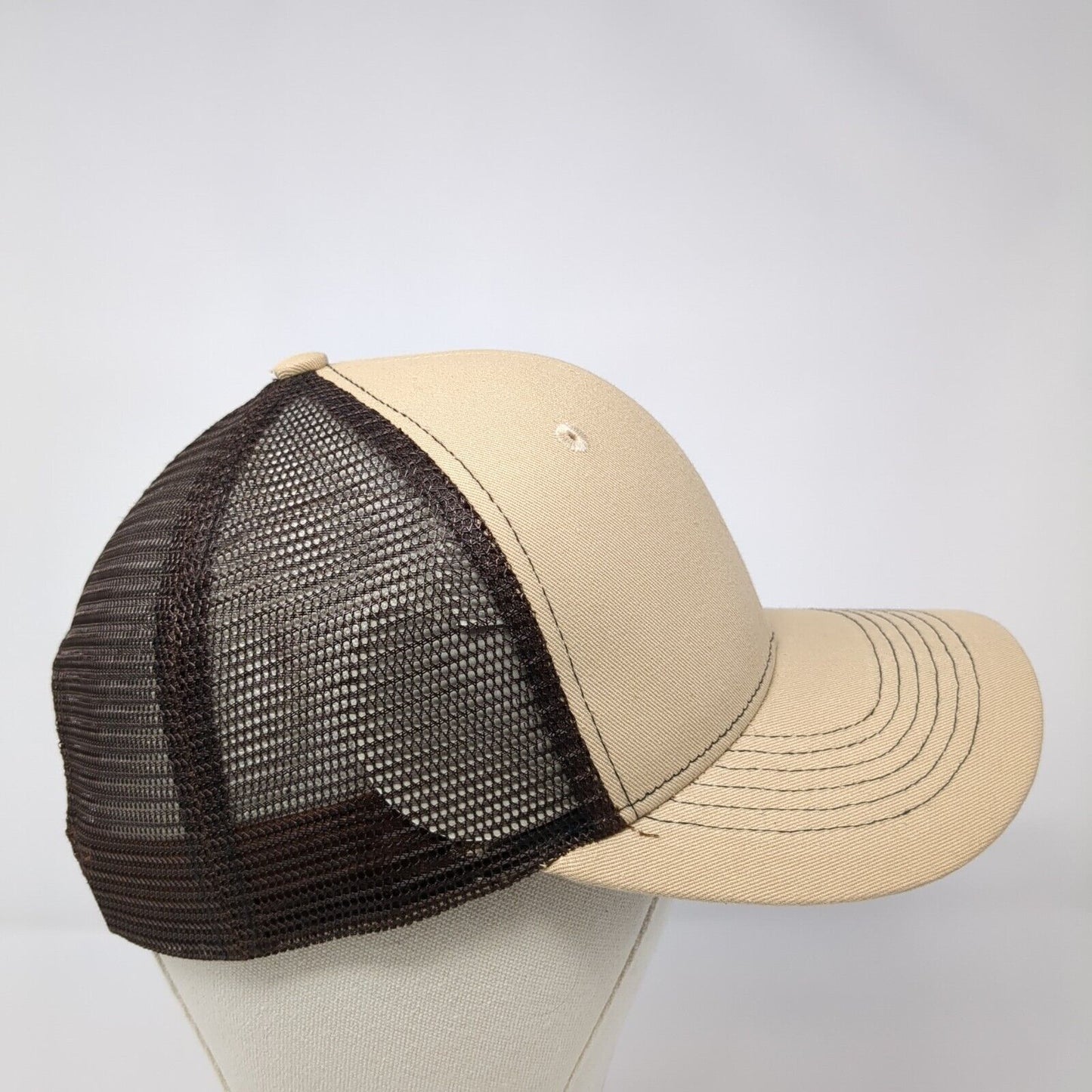 Valley AG Snapback Trucker Hat Tan OS Adjustable Mesh Back 6 Panel Vie Gear