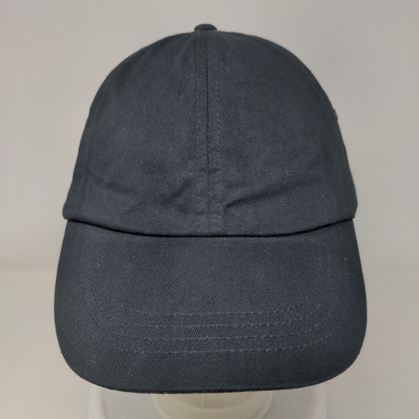 Anvil Slideback Hat Black One Size Adjustable Vented Holes 6 Panel Blank