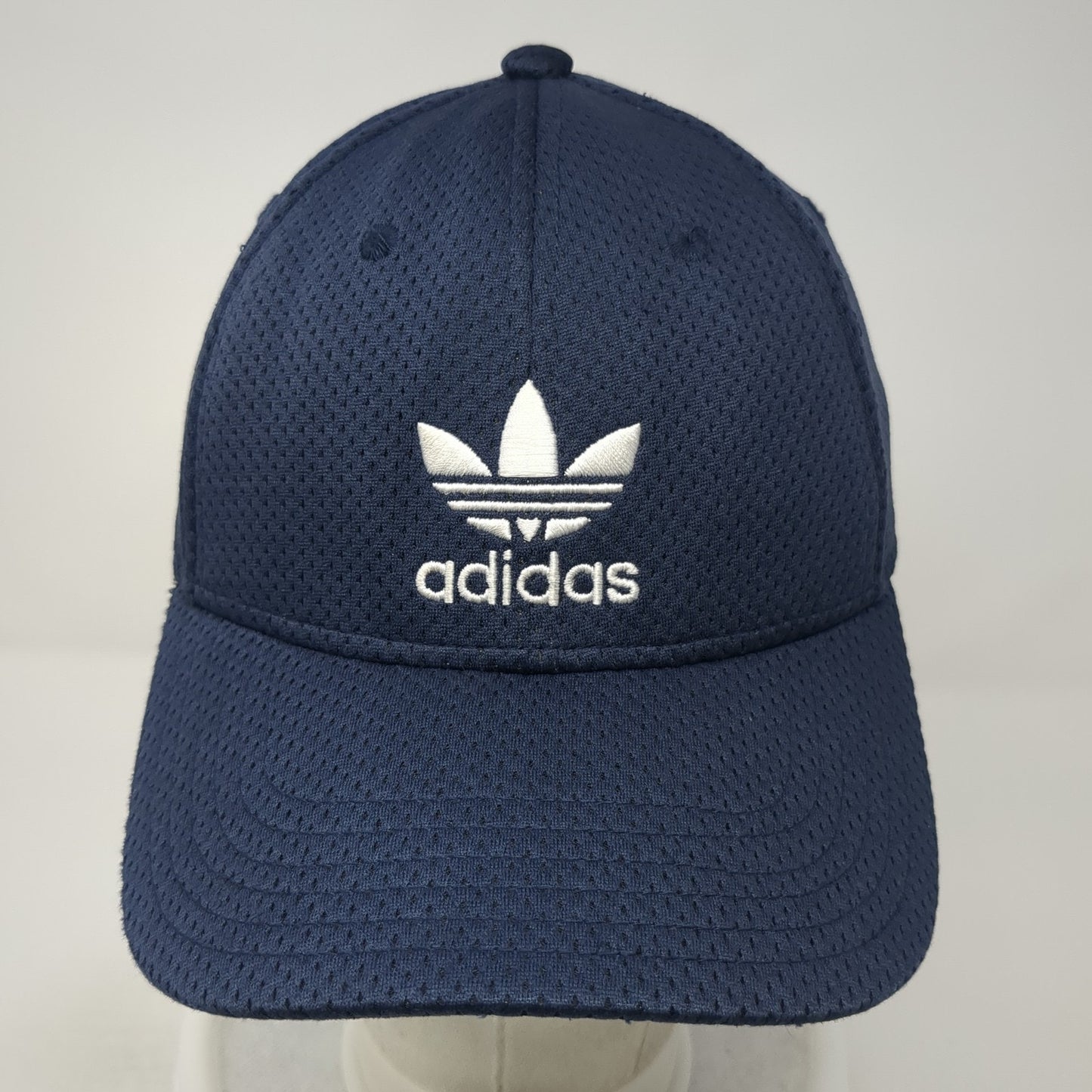 Adidas Trefoil Fitted Hat Medium Embroidered Logo A-Flex Stretch Solid
