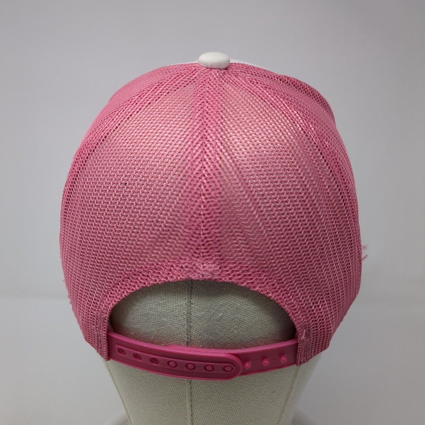 Bass Pro Shops Snapback Trucker Hat Pink OS Adjustable Mesh Back Gone Fishing
