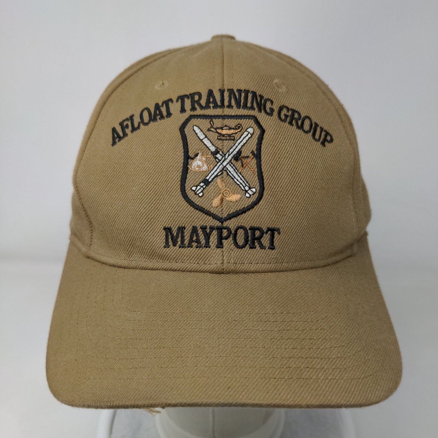 Afloat Training Group Mayport Strapback Hat Brown One Size Embroidered