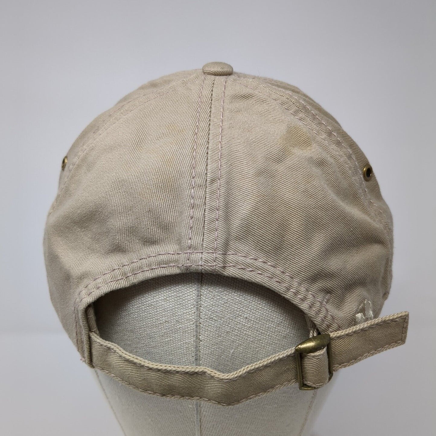 Salishan Slideback Hat Tan One Size Adjustable Embroidered 6 Panel Ivory