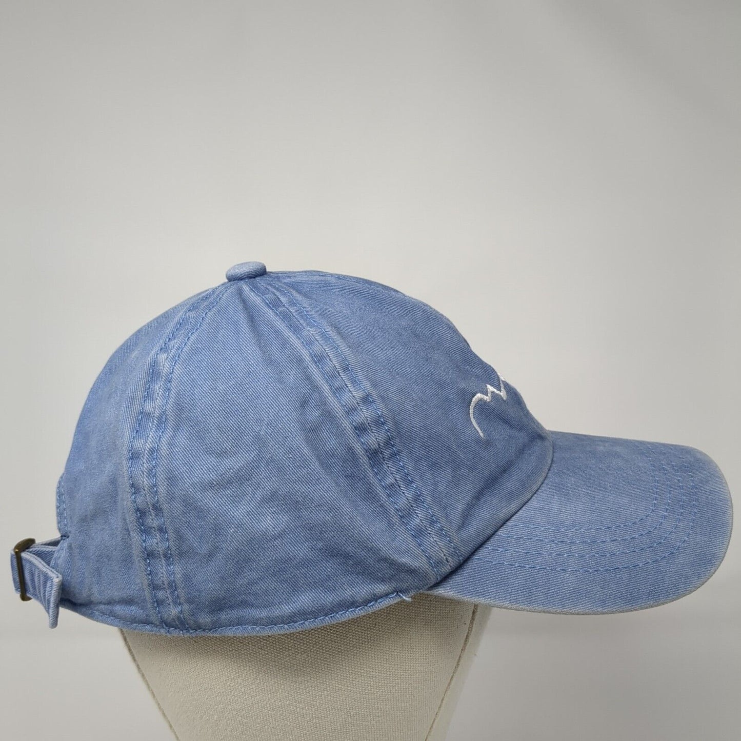 Mountain Slideback Hat Blue One Size Adjustable Embroidered 6 Panel