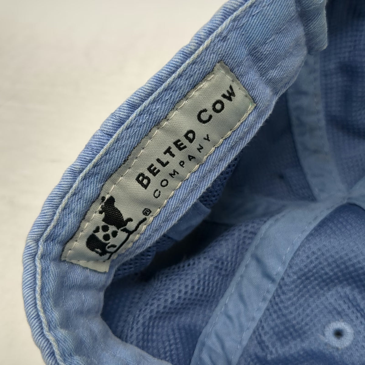 Belted Cow Company Baseball Cap Blue One Size Pink Flamingo Leather Strap Hat