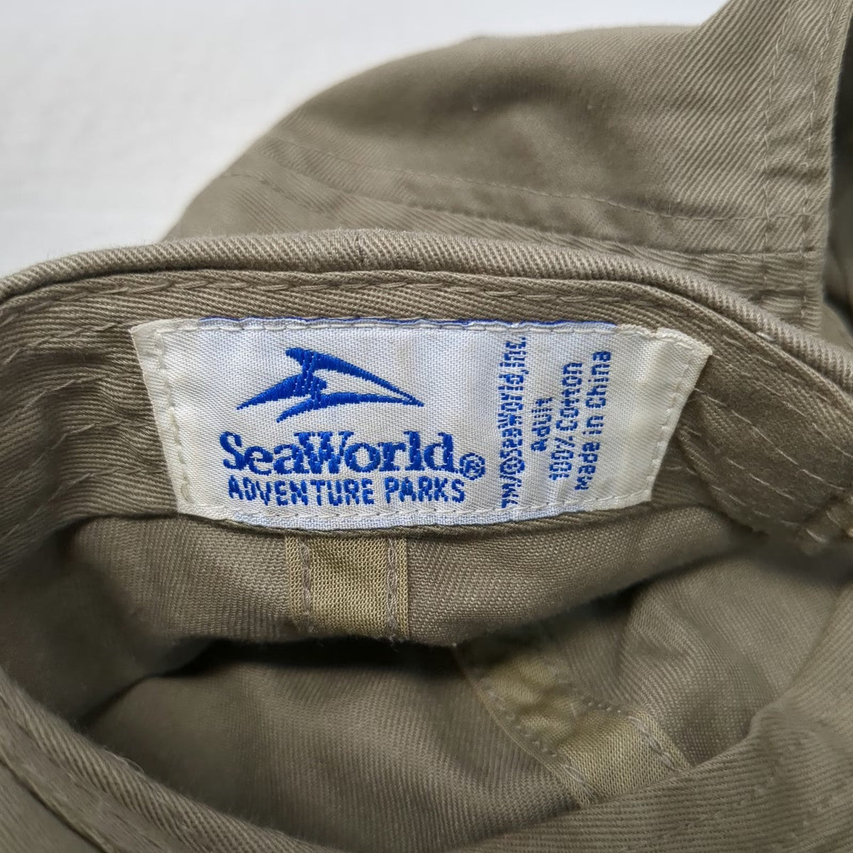SeaWorld Baseball Cap Brown White One Size Hat Adventure Parks Whale Tail Logo