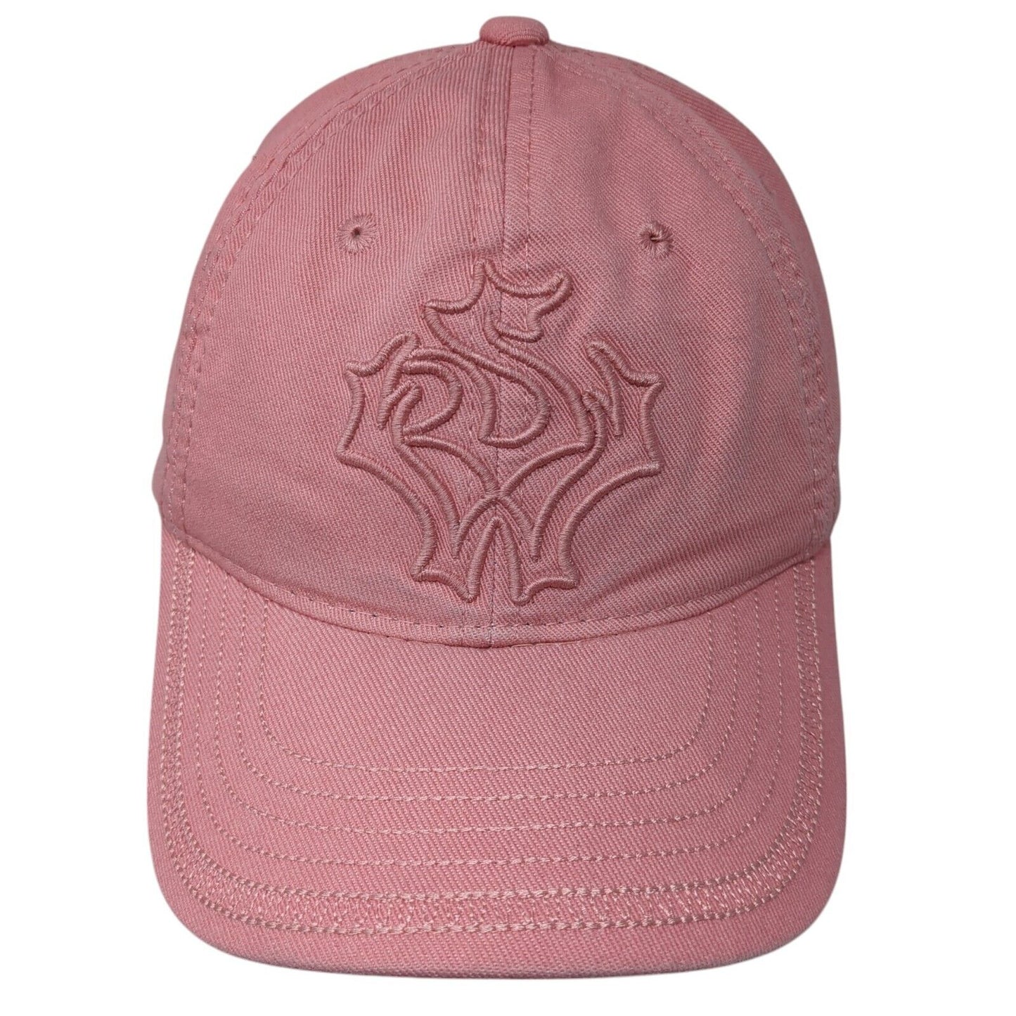 Unbranded Women's Strapback Hat Pink One Size Embroidered Logo 6 Panel