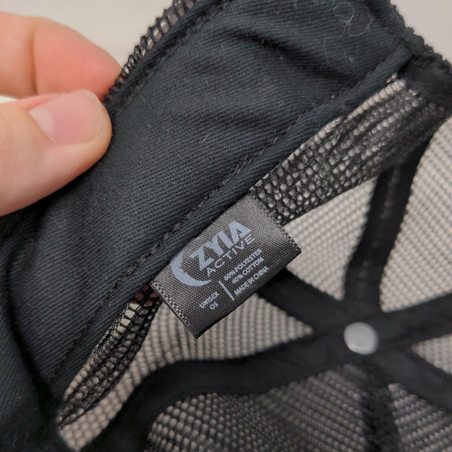 Zyia Active Snapback Mesh Back Trucker Hat Black One Size Adjustable