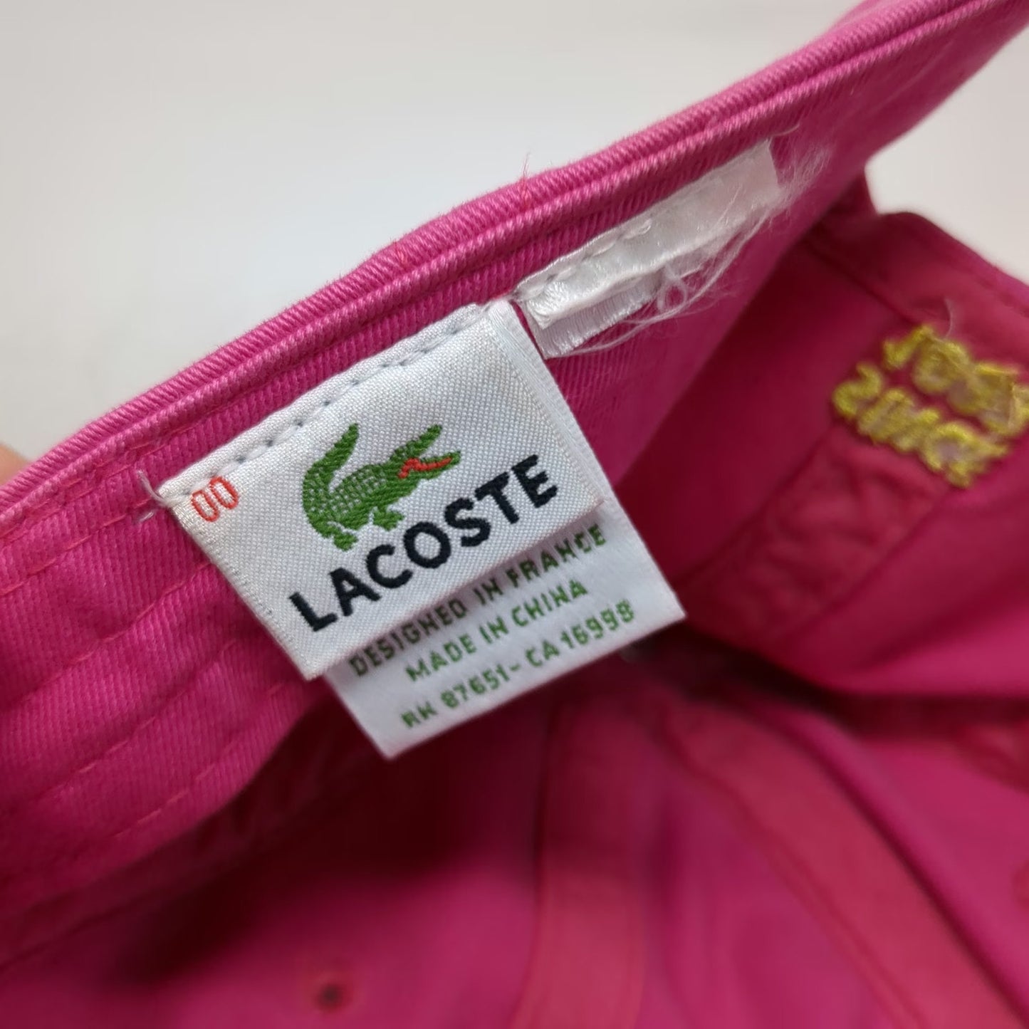 Lacoste Baseball Cap Pink One Size Strapback Since 1933 Crocodile Logo hat