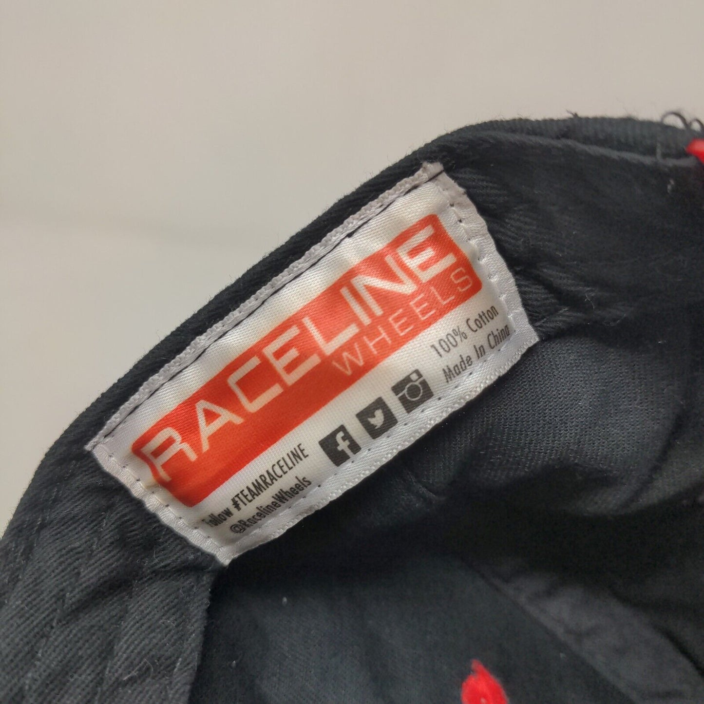 Raceline Wheel Men's Snapback Hat Red Black Adjustable Embroidered Logo