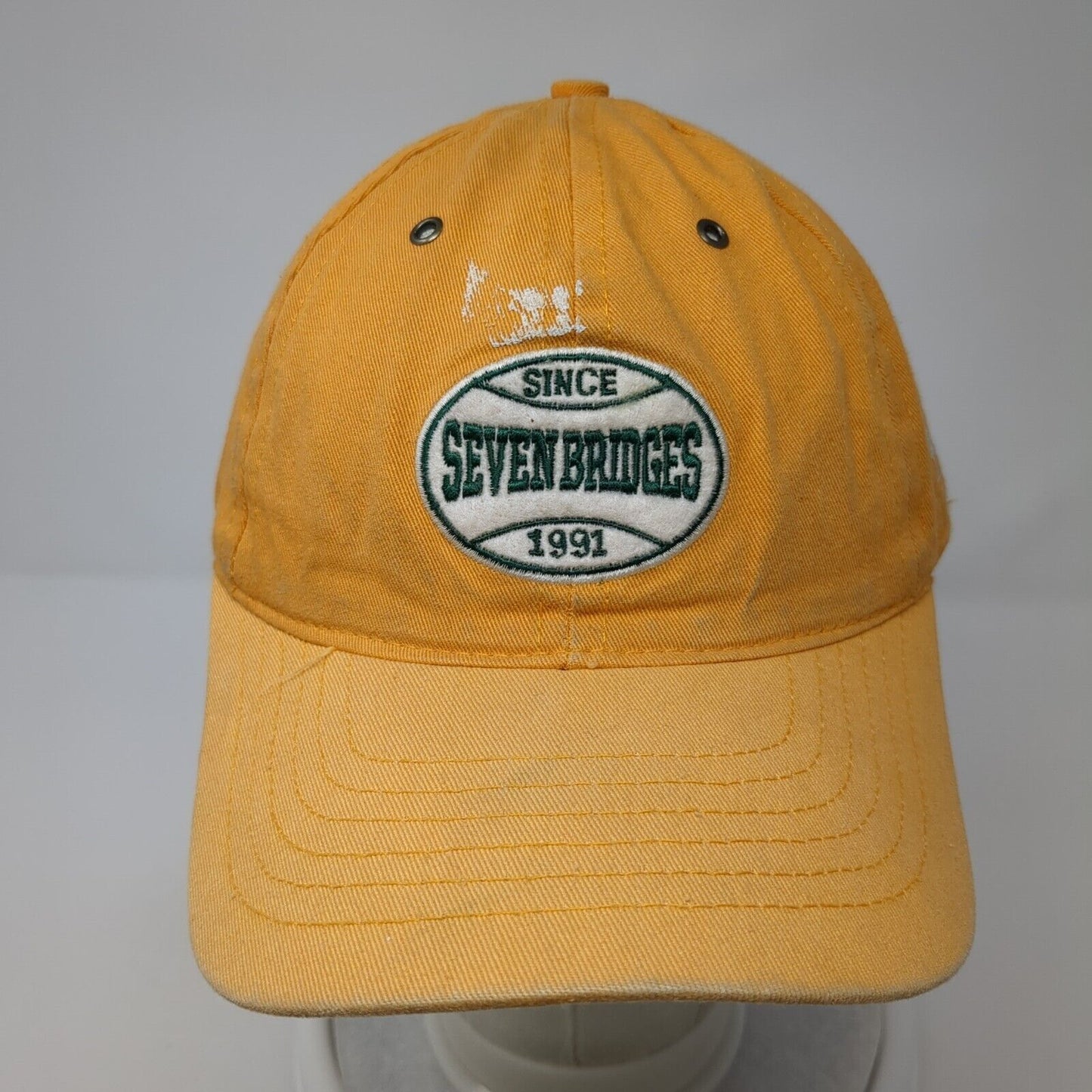 Seven Bridges Since 1991 Slideback Hat Orange OS Adjustable 6 Panel Legendary