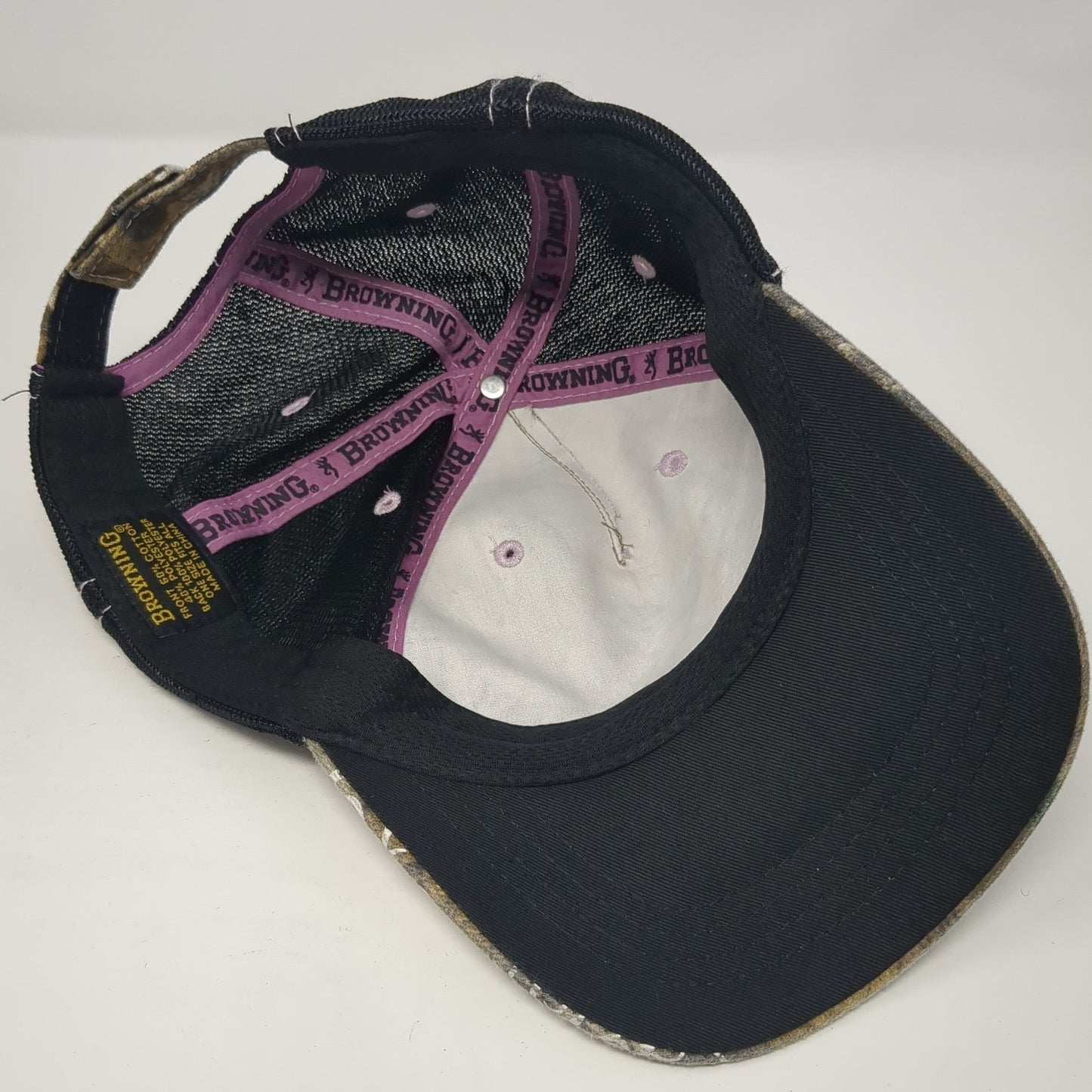 Browning Strapback Baseball Cap Multicolor One Size Adjustable Camo Mesh Back