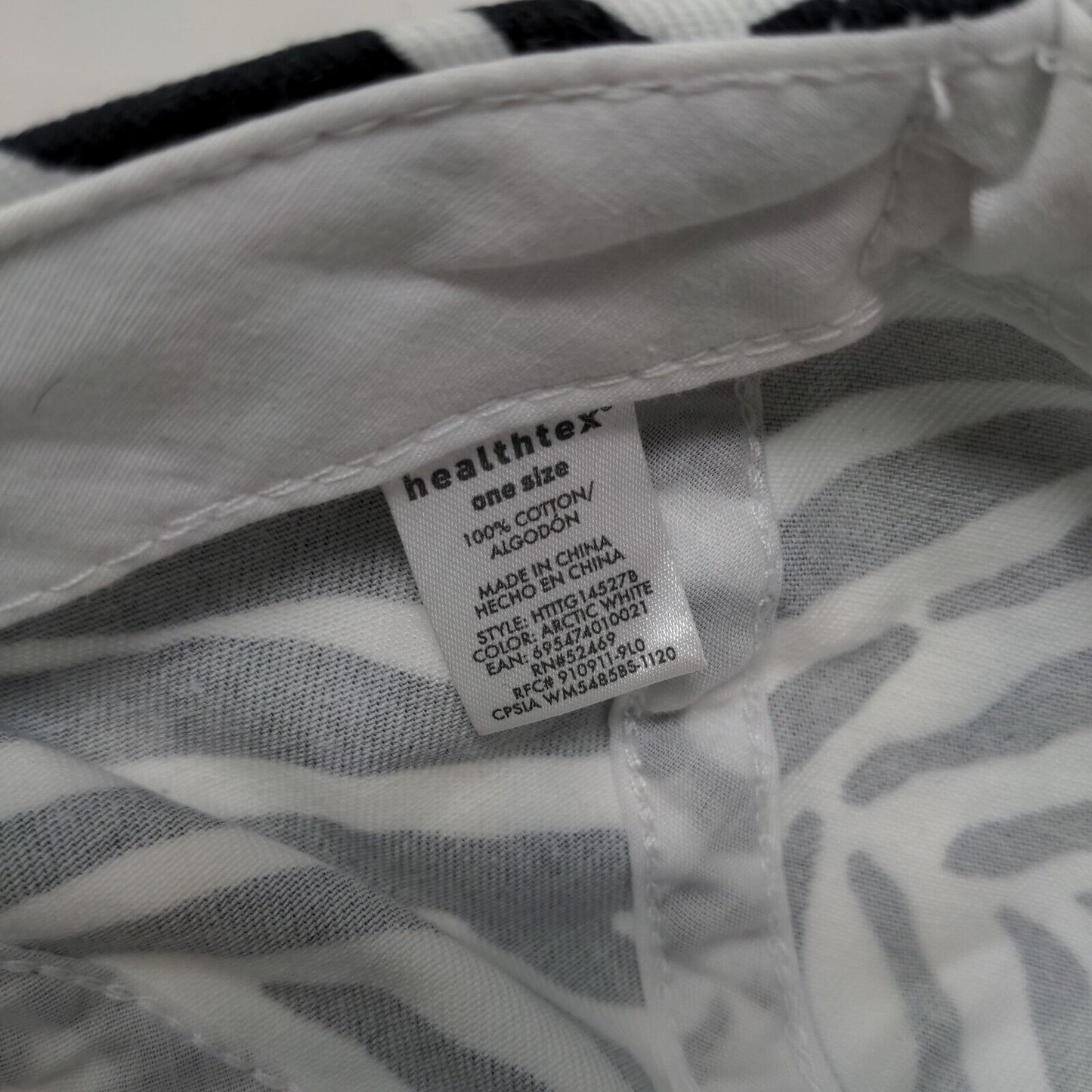 Healthtex Girl's Cadet Cap Hat White Black Size OS Blank Zebra Stripes