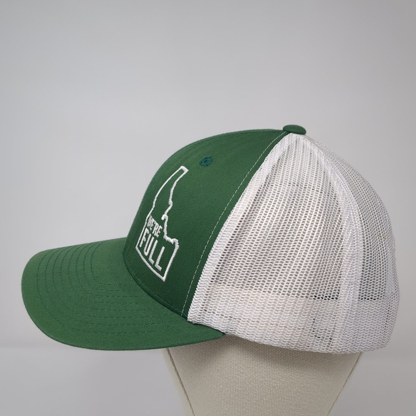 Idaho We're Full Snapback Trucker Hat Green OS Adjustable Mesh Back Yupoong