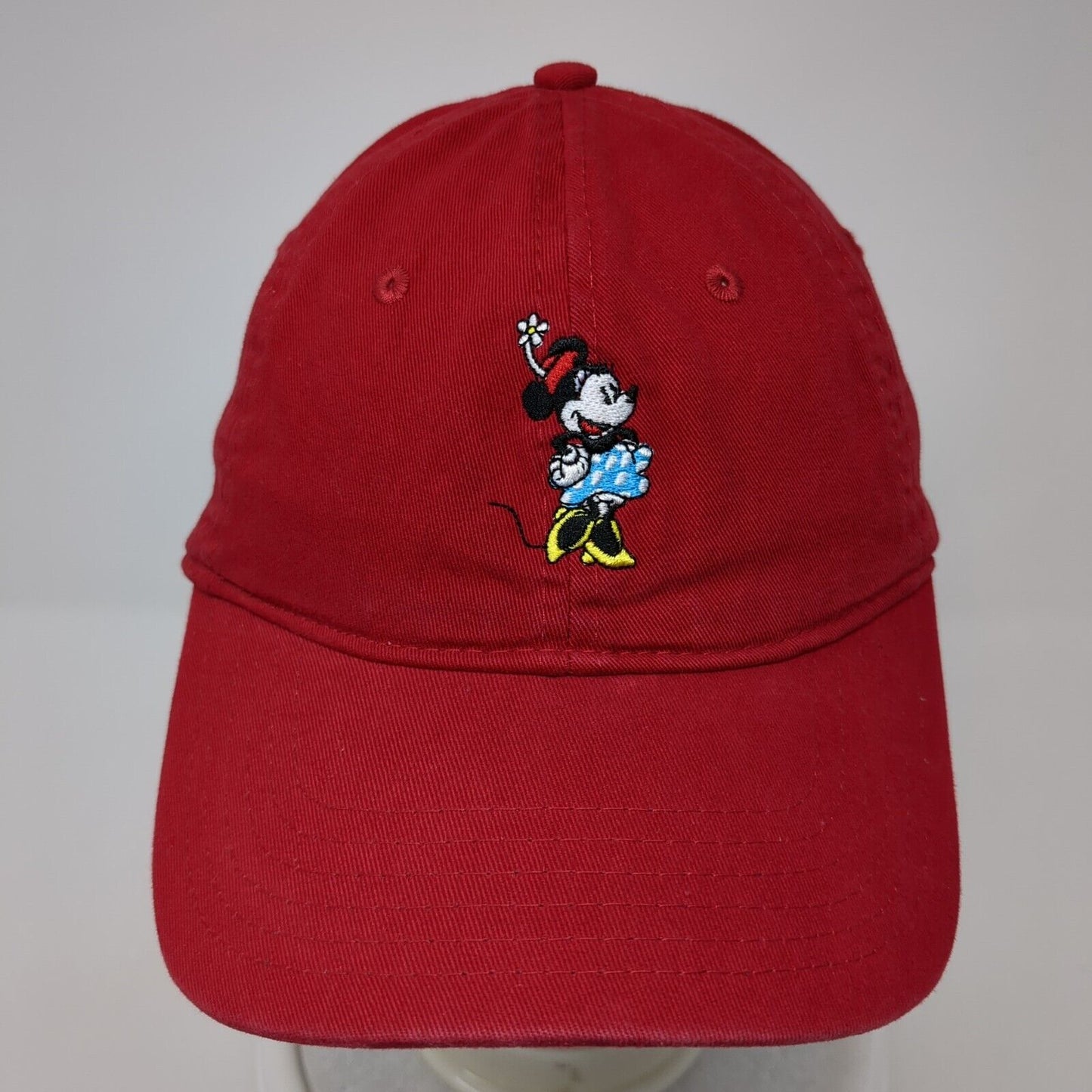 Minnie Mouse Slideback Hat Red One Size Adjustable Embroidered 6 Panel Disney