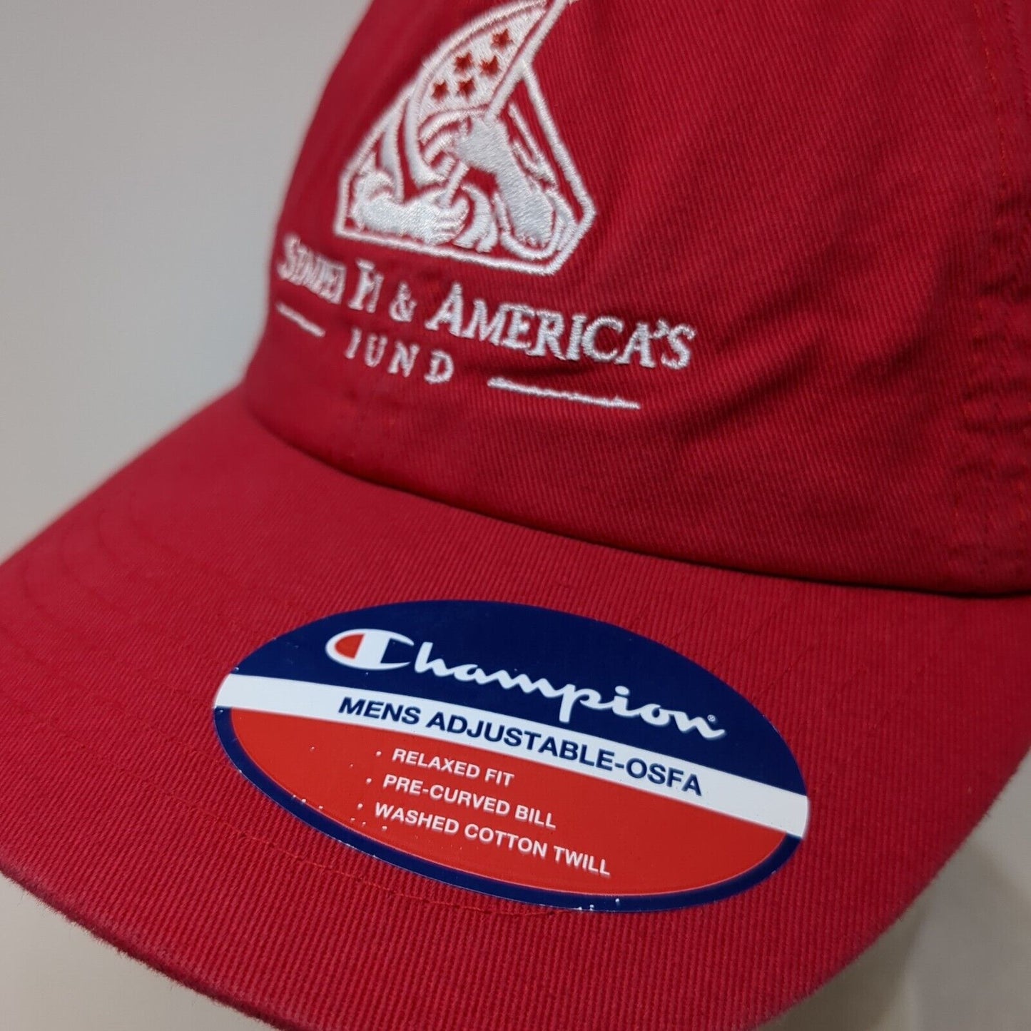 Semper Fi& America's Fund Slideback Hat Red OS Adjustable Relaxed Fit Champion
