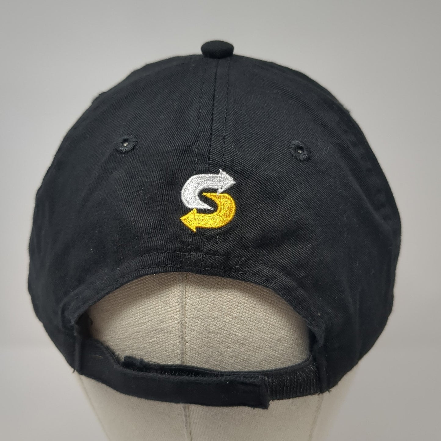Fresh Strapback Baseball Cap Black One Size Adjustable Embroidered 6 Panel
