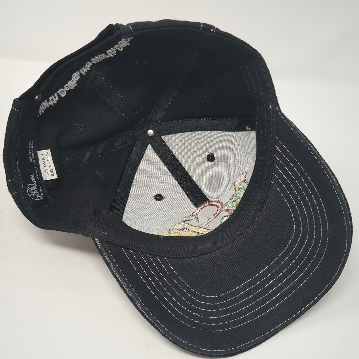Worth Steel Strapback Hat Black One Size Adjustable Embroidered Fish