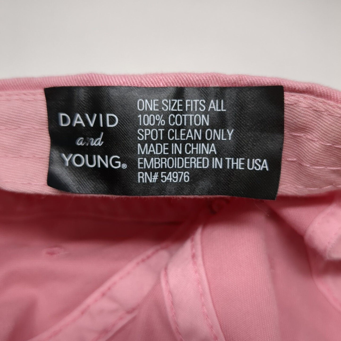 Cute by Psycho Slideback Hat Pink OS Adjustable Embroidered David And Young