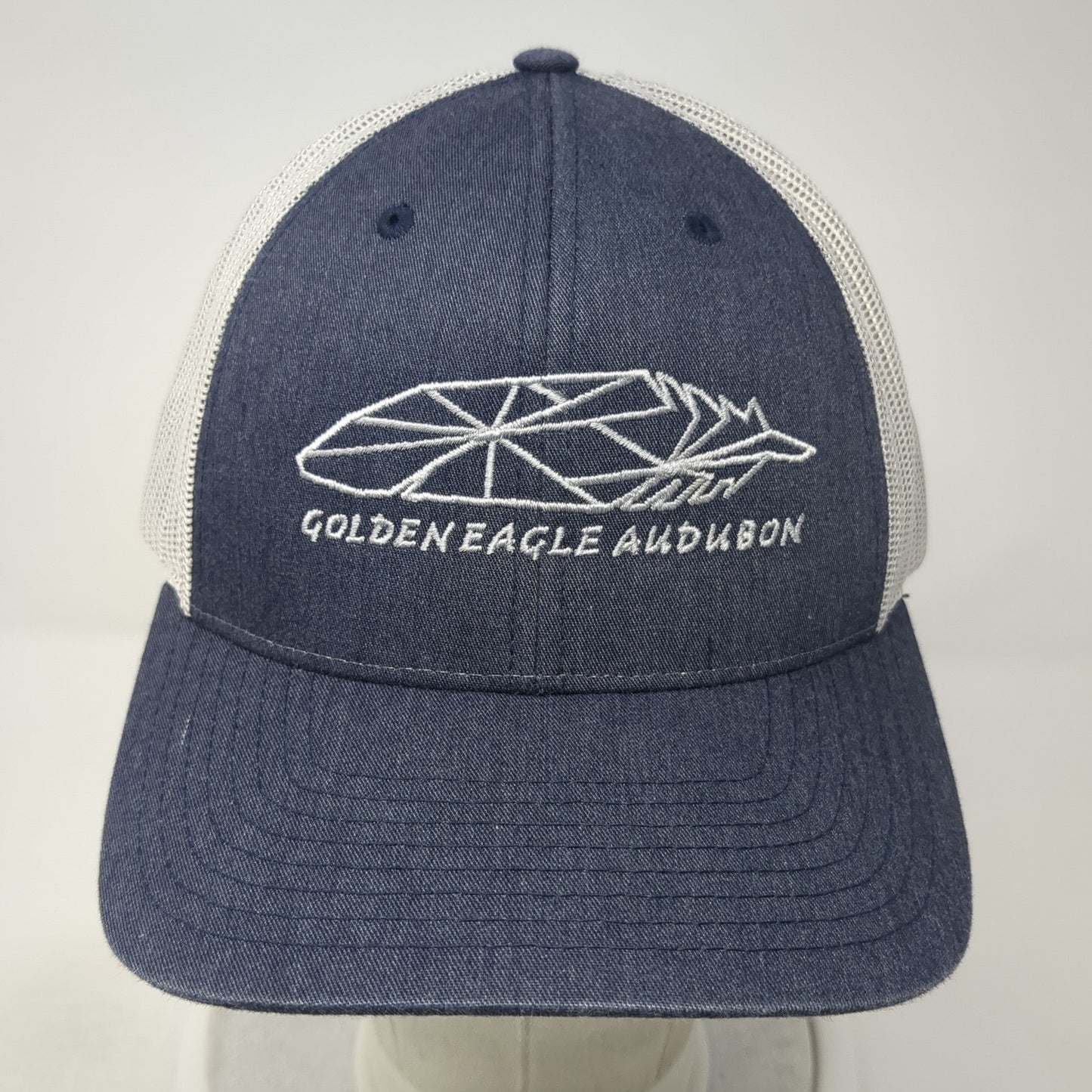 Golden Eagle Audubon Snapback Trucker Hat Blue Large Mesh Back Adjustable