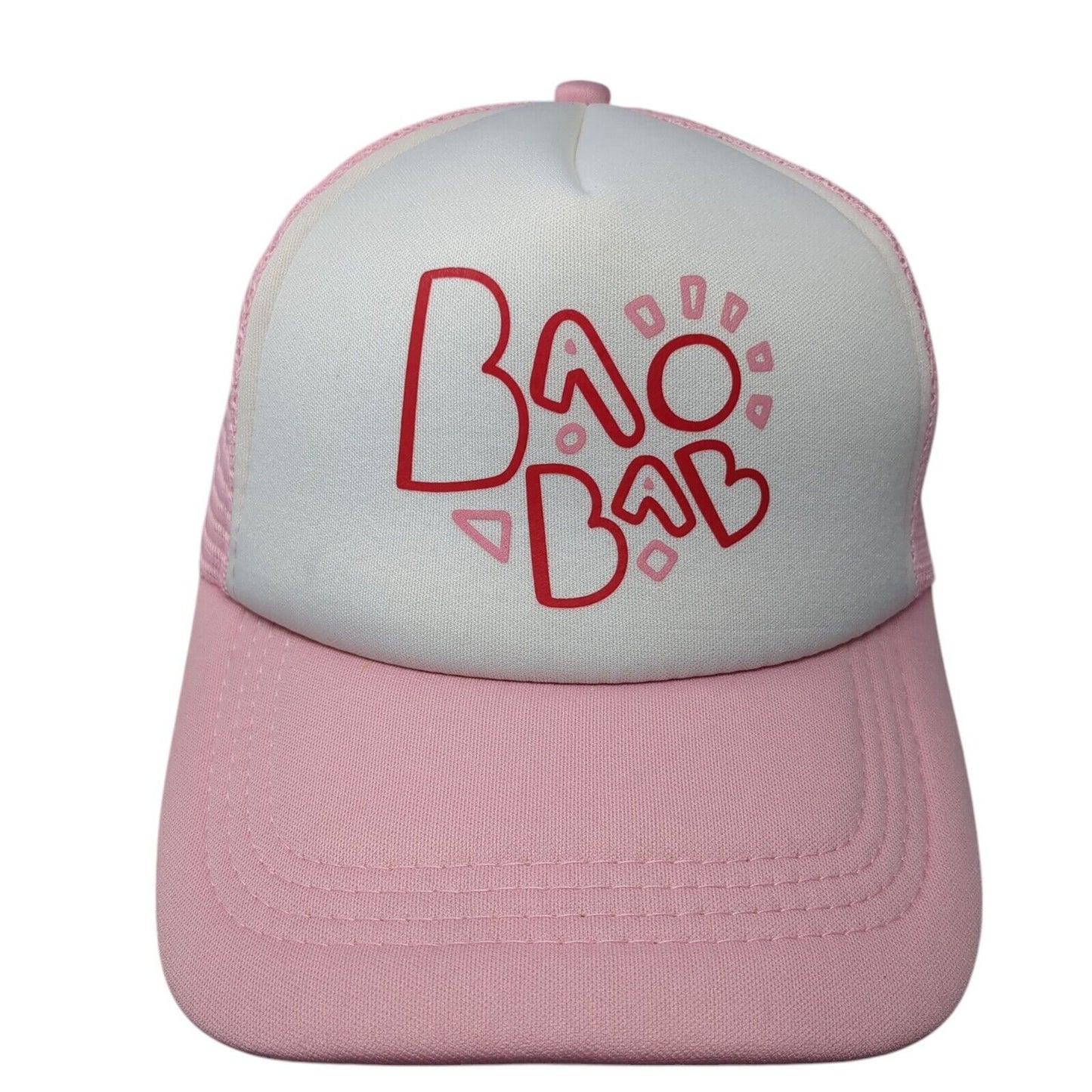 Baobab Snapback Mesh Back Trucker Hat Pink One Size Adjustable Outdoor