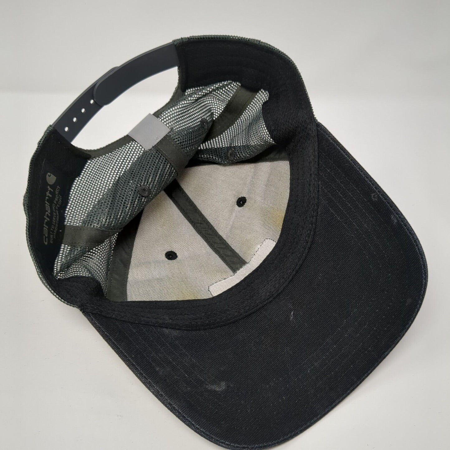 Carhartt Snapback Mesh Back Trucker Hat Black One Size Adjustable