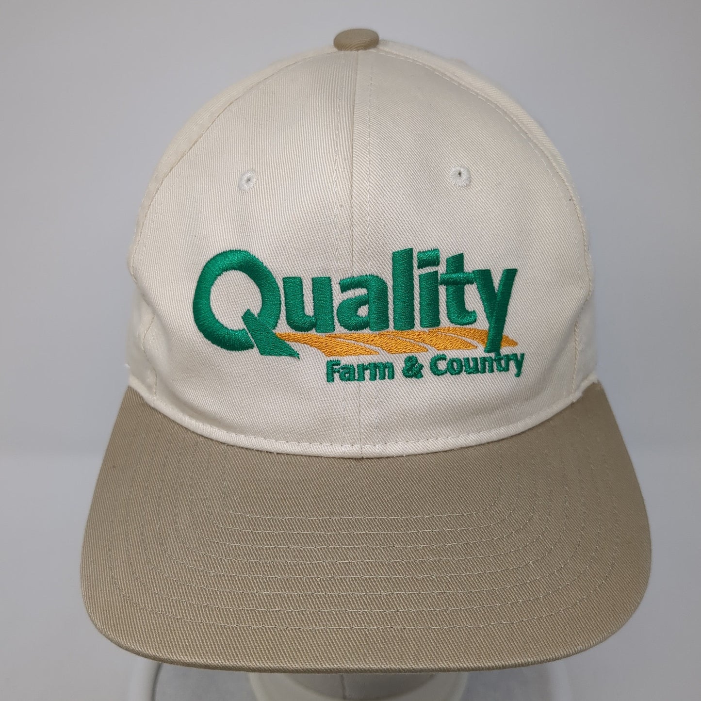 Quality Farm & Country Snapback Hat Beige One Size Adjustable Embroidered Cotton