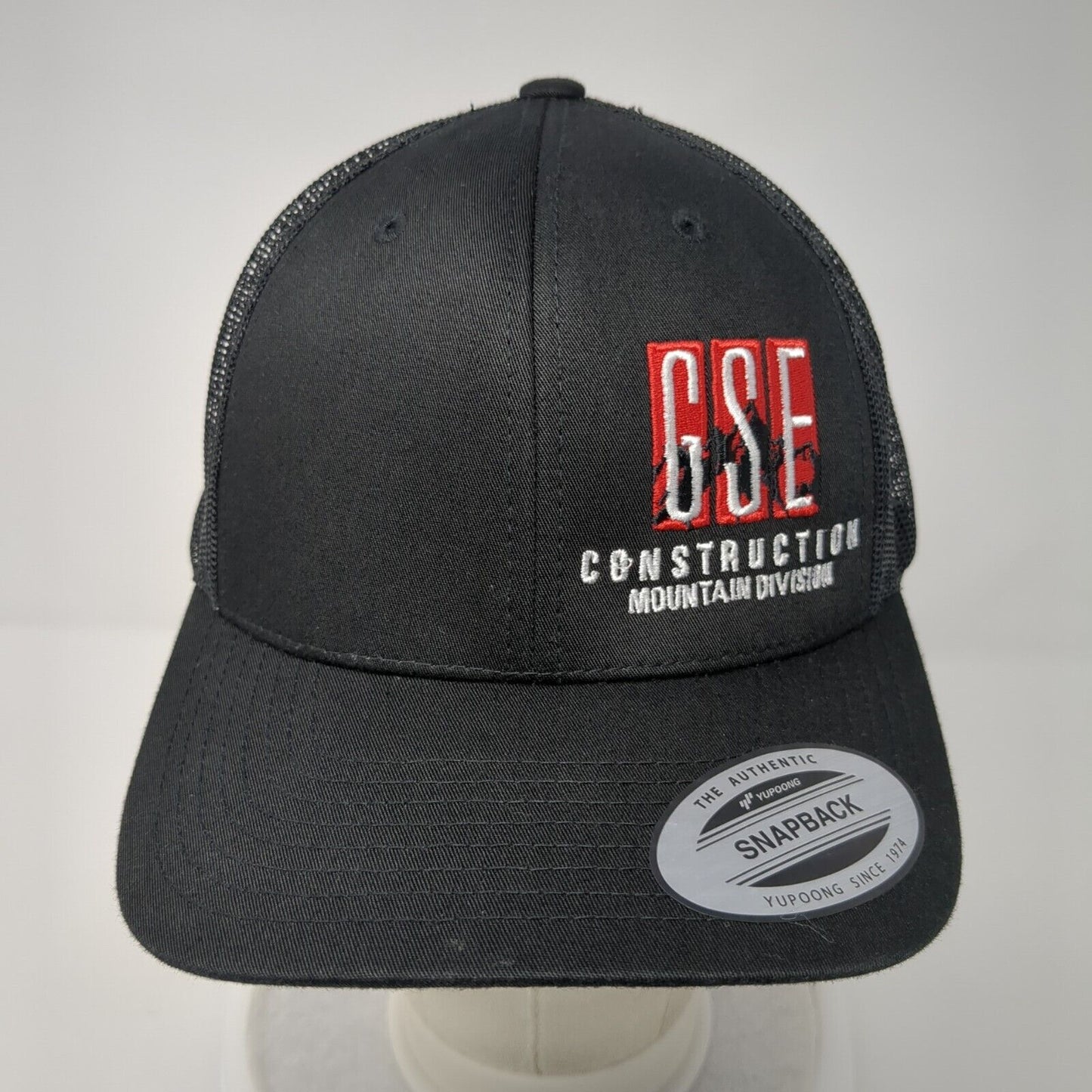 GSE Construction Mountain Division Snapback Trucker Hat Black OS Mesh Sport-Tek