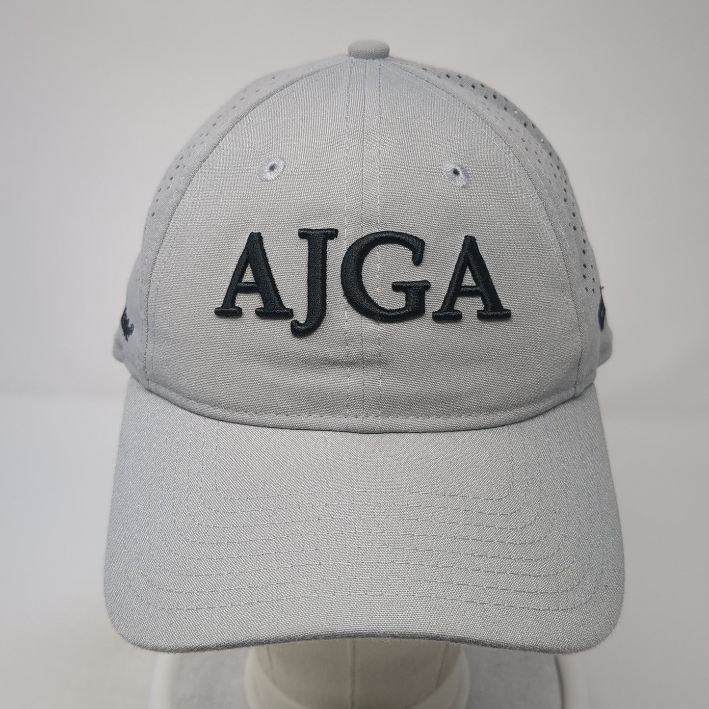 AJGA Strapback Hat Gray One Size Laser Cut Solid TaylorMade New Era