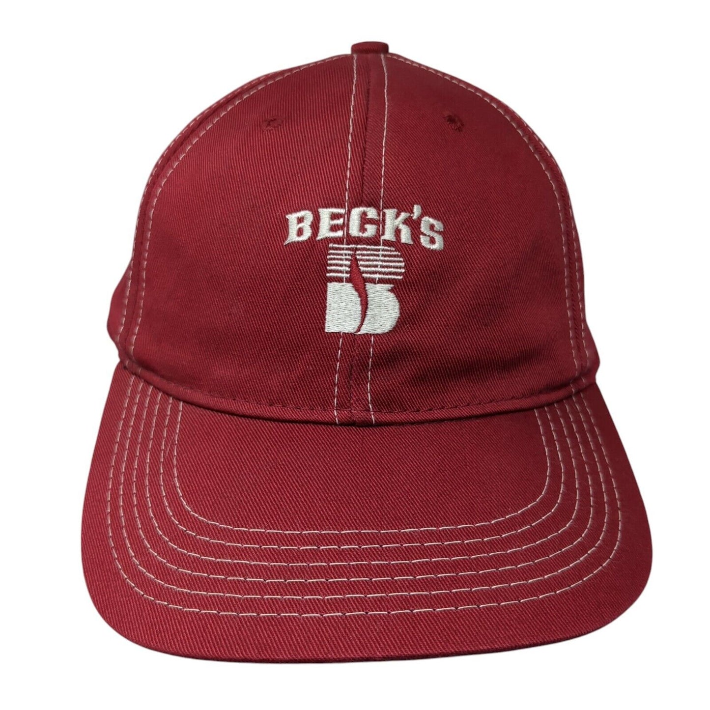 Beck's Snapback Hat Red One Size Adjustable 75 Years Of Difference