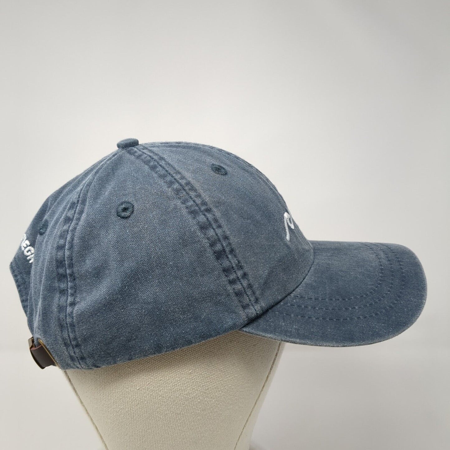 Wave Alpha Chi Omega Slideback Hat Blue One Size Leather Strap Adams