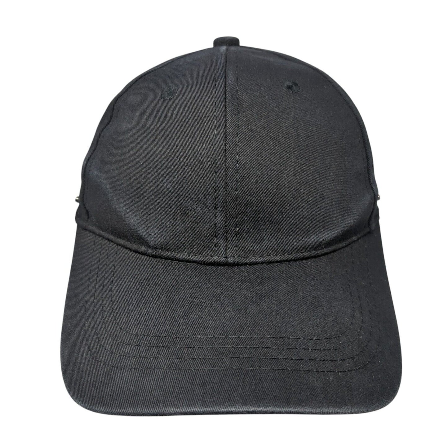 Unbranded Slideback Hat Black One Size Adjustable Vented Holes 6 Panel Blank