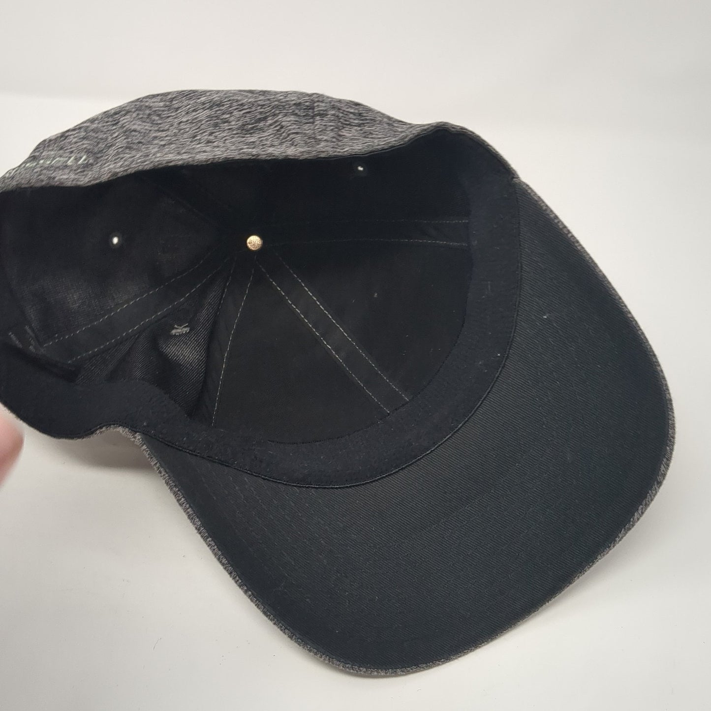 Russell Fitted Hat Gray Medium Embroidered Logo Stretch Vent Holes