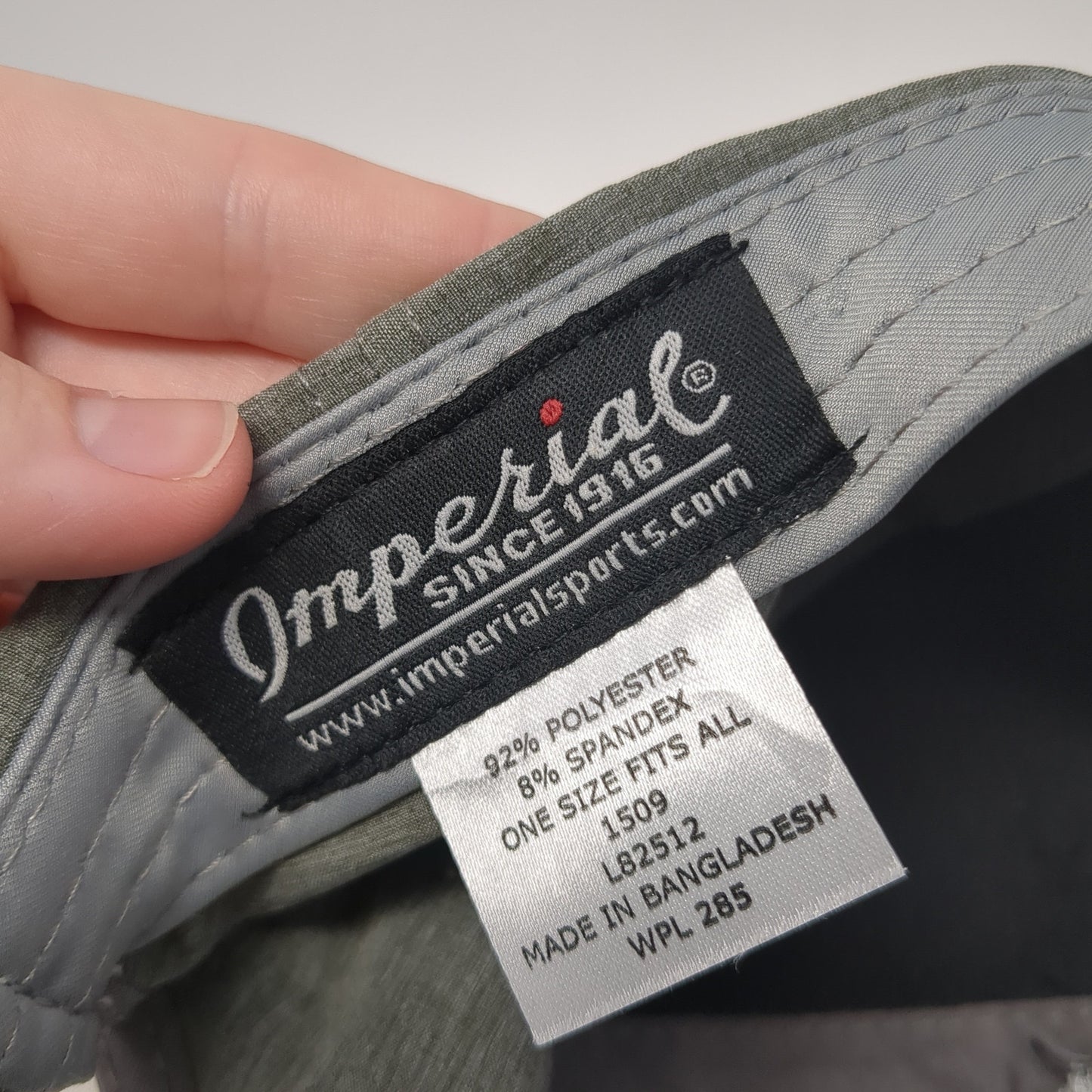 Imperial Strapback Baseball Cap Gray One Size Adjustable True Fit Embroidered