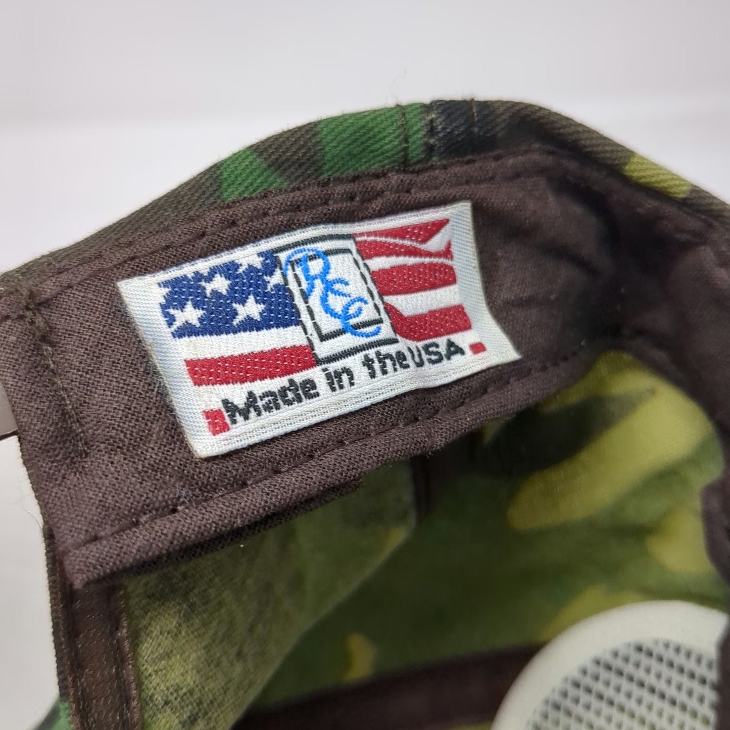 Trucker Green Camo Ranger Hat OS Snapback Made in USA Woodland Military Vintage