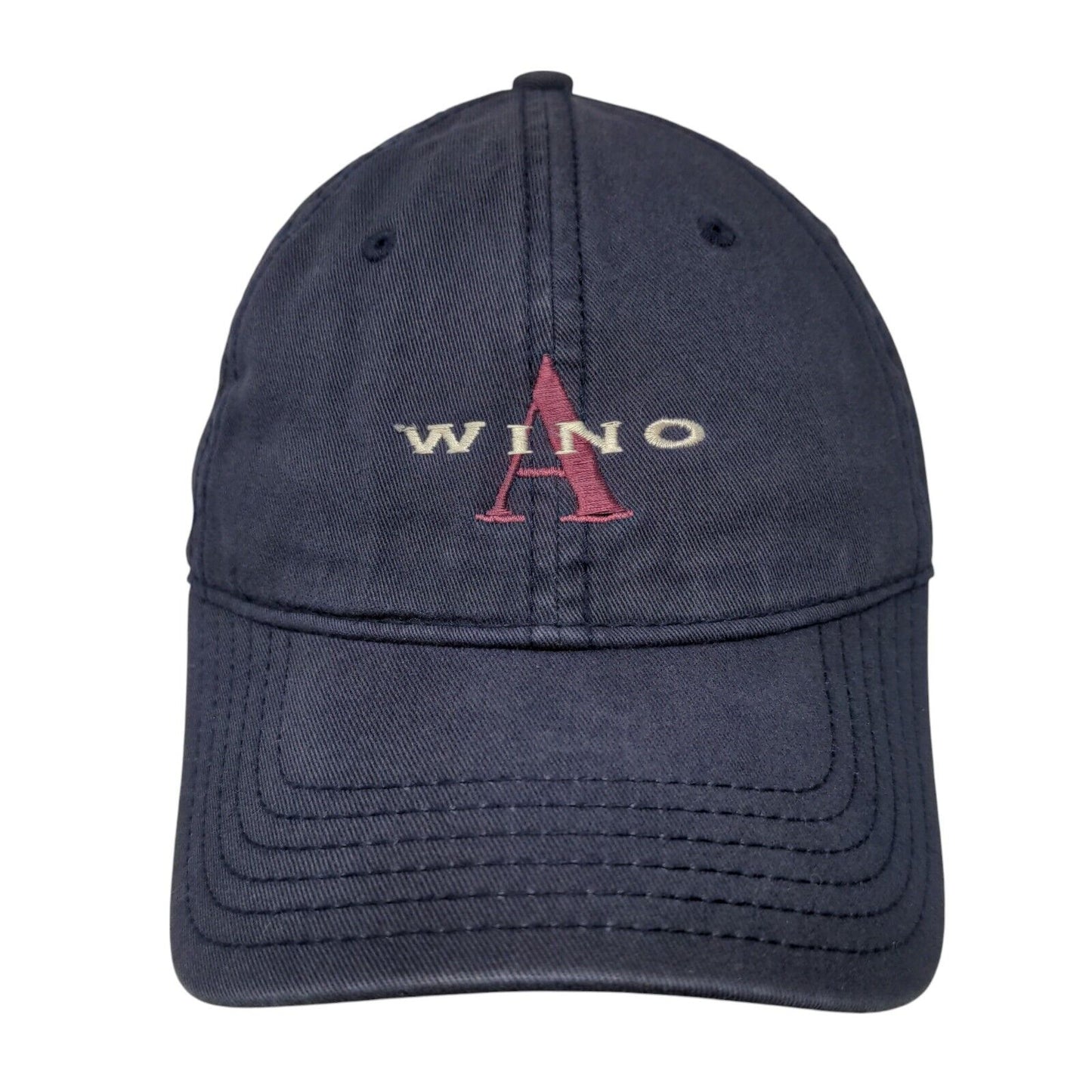 A Wino Strapback Hat Blue OSFA Adjustable Embroidered Attitude 101