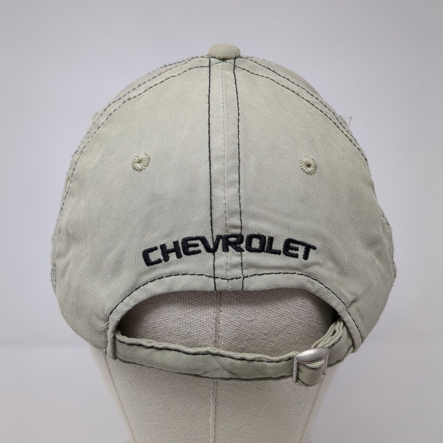 Chevrolet Slideback Hat Tanish-Green OSFA Adjustable Solid Embroidered