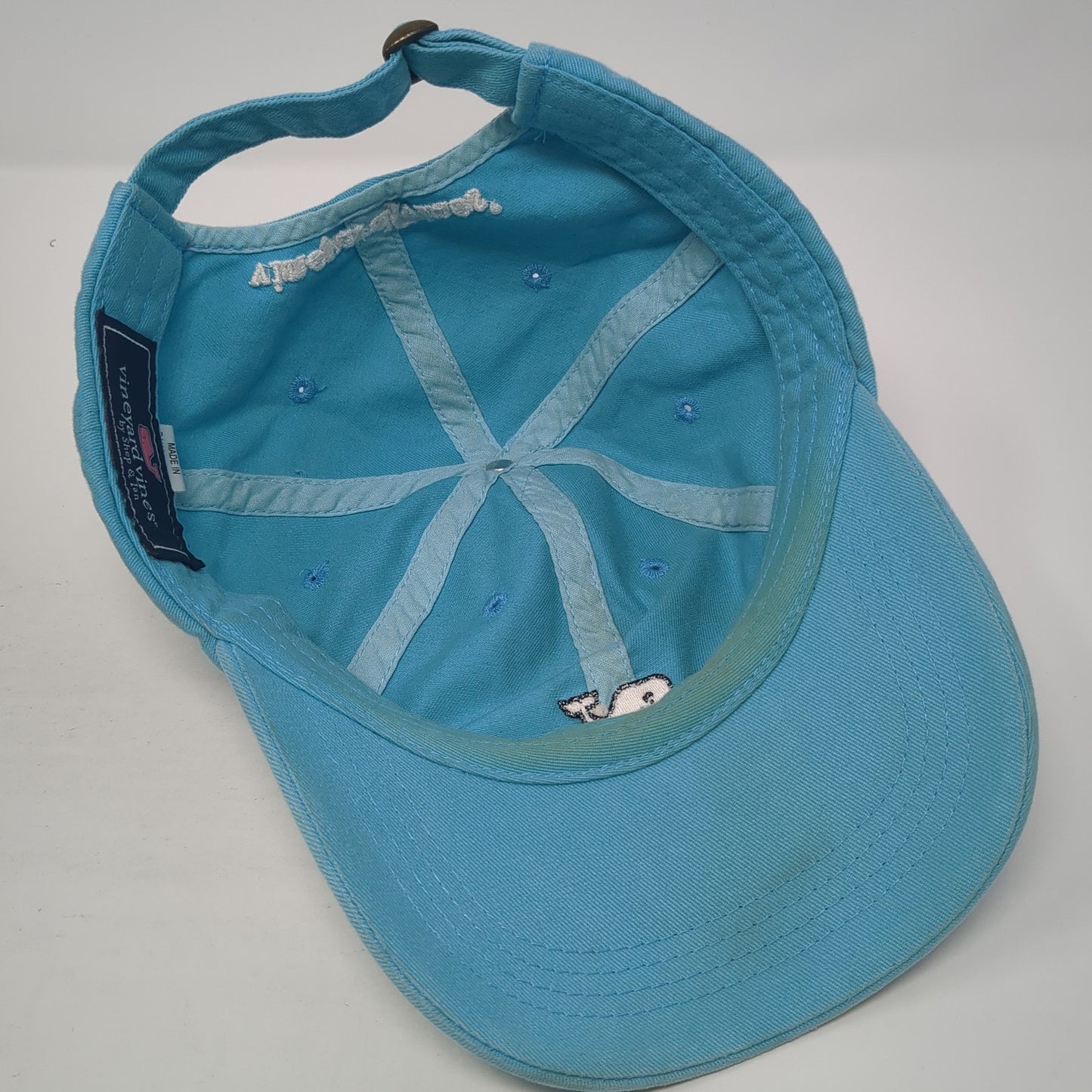 Whale Logo Slideback Hat Blue One Size Solid Adjustable Vineyard Vines
