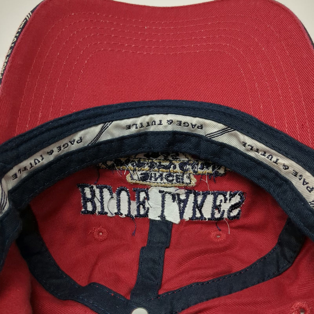 Page & Tuttle Baseball Cap Red One Size Blue Lakes Country Club Crest Slideback