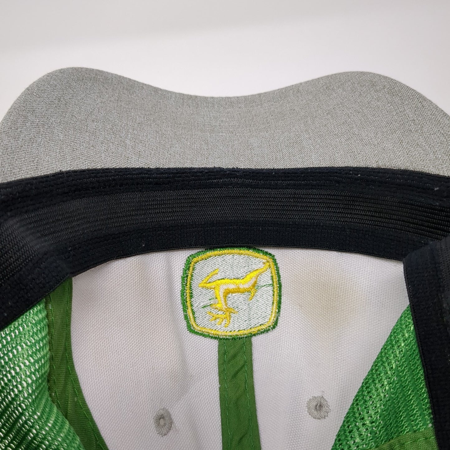 John Deere Logo Fitted Mesh Back Trucker Hat Multi One Size Colorblock