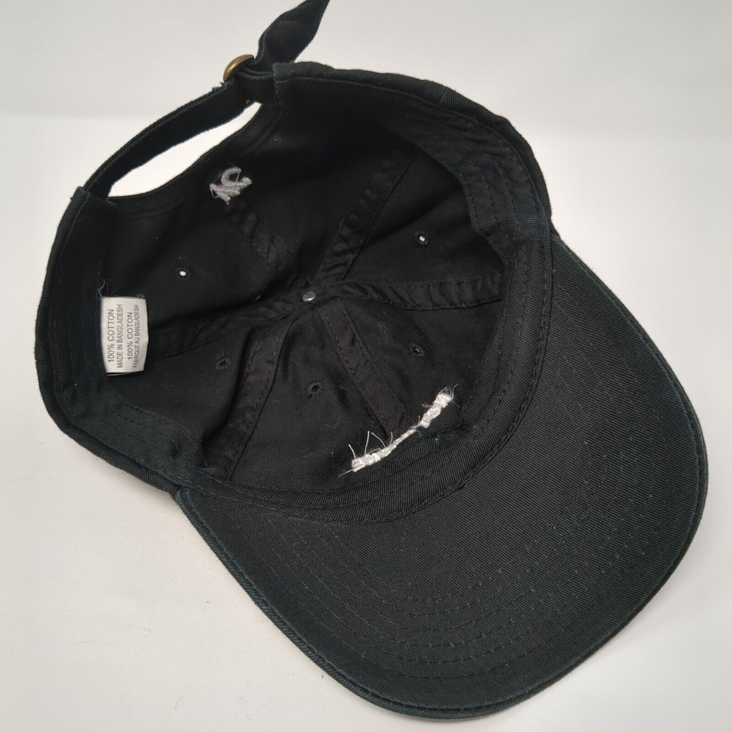 Not Alone YC Slideback Hat Black One Size Adjustable Embroidered 6 Panel Cotton