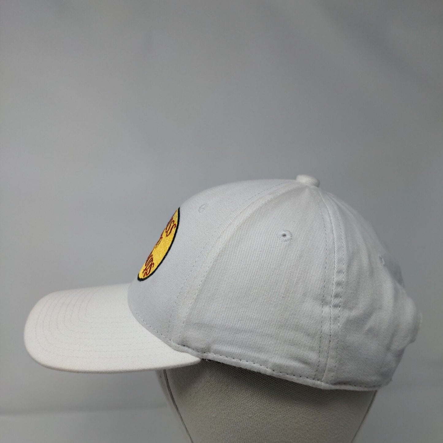 Bass Pro Shops Snapback Hat White OSFM Solid Gone Fishing Embroidered