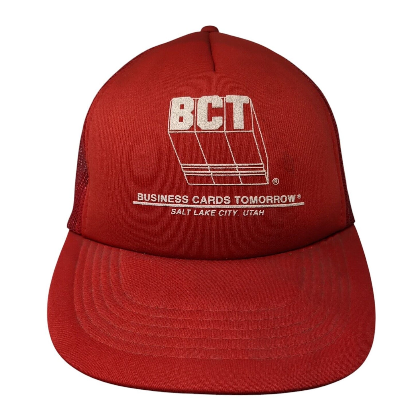 BCT Business Cards Tomorrow Salt Lake City Utah Trucker Hat Red OS Adjustable