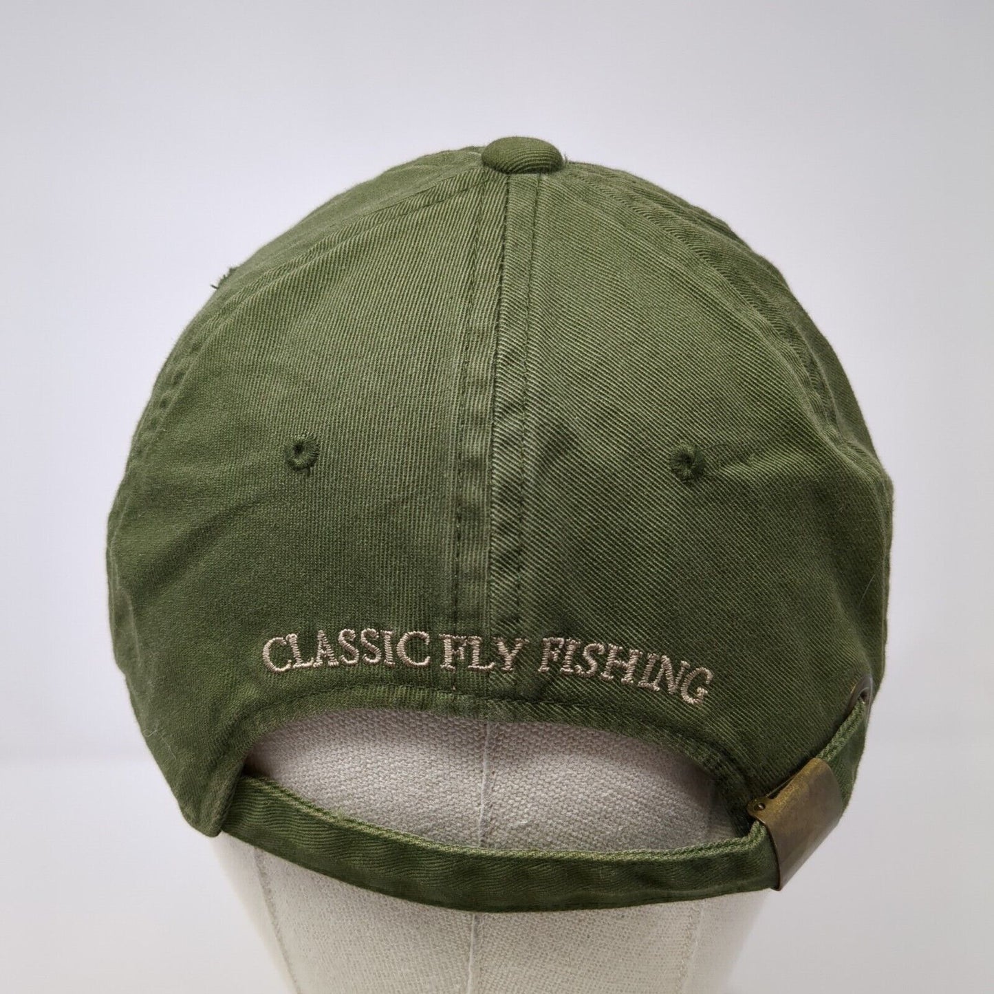 Fresh Water Trout Classic Fly Fishing Slideback Hat Green S/M Embroidered Gap